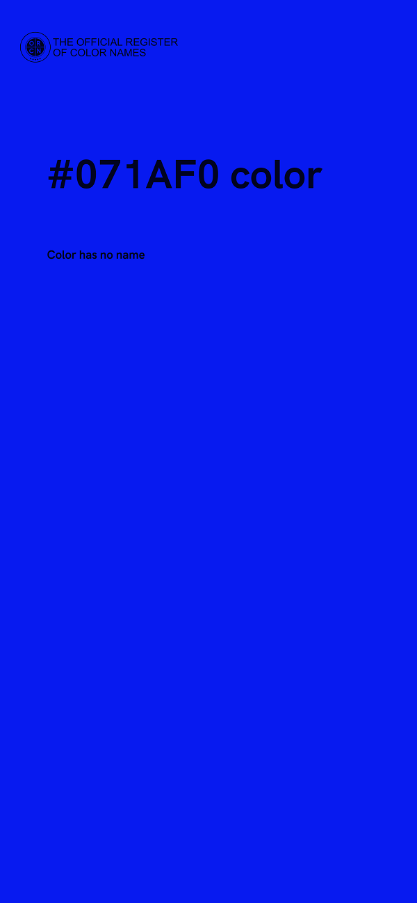 #071AF0 color image