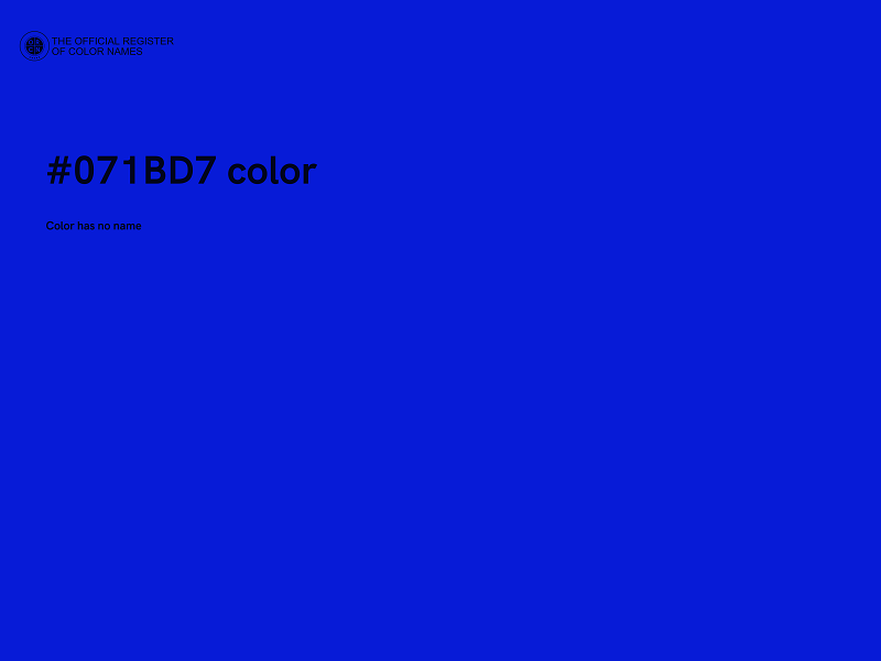 #071BD7 color image