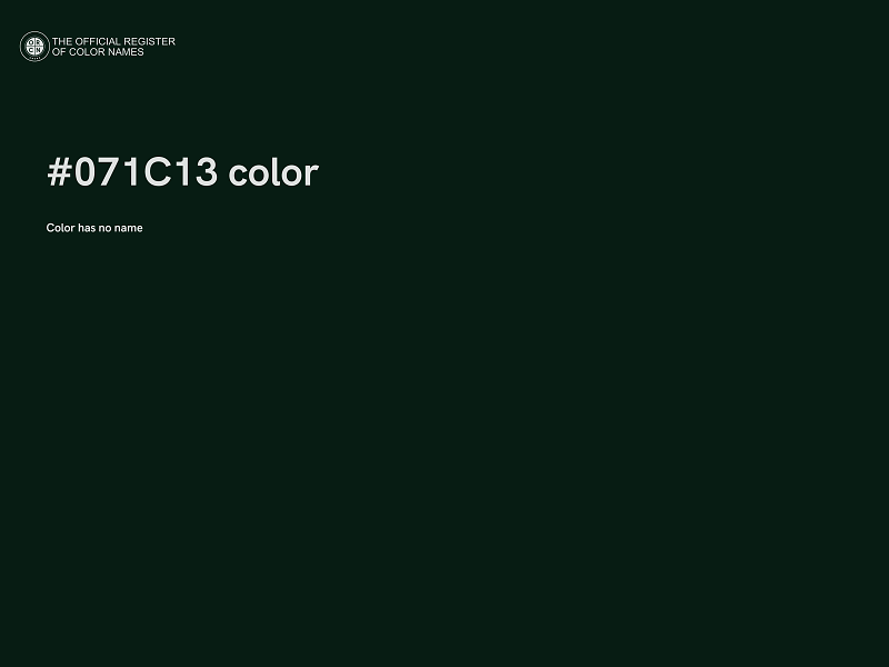 #071C13 color image