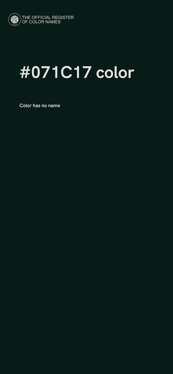 #071C17 color image