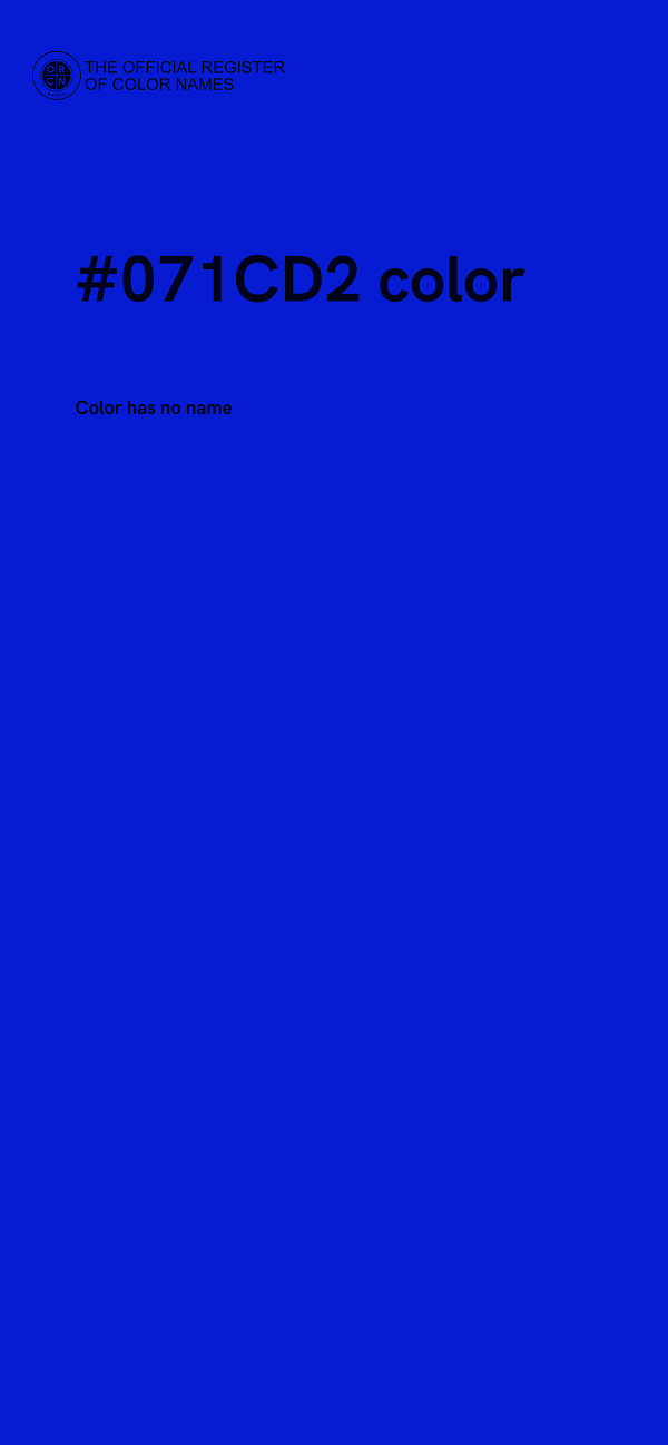 #071CD2 color image