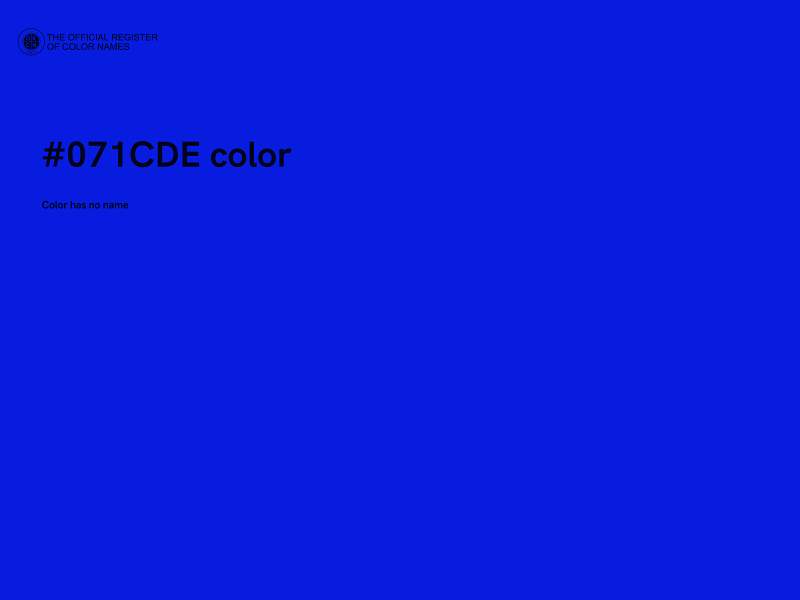 #071CDE color image