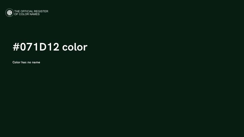 #071D12 color image