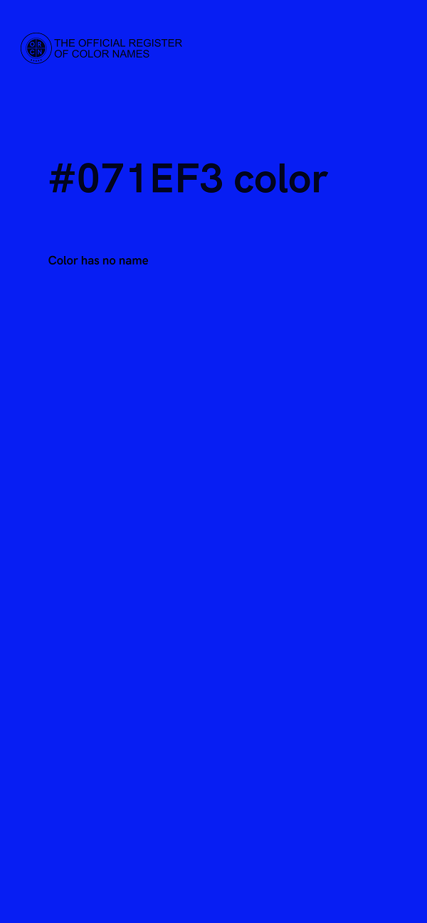 #071EF3 color image