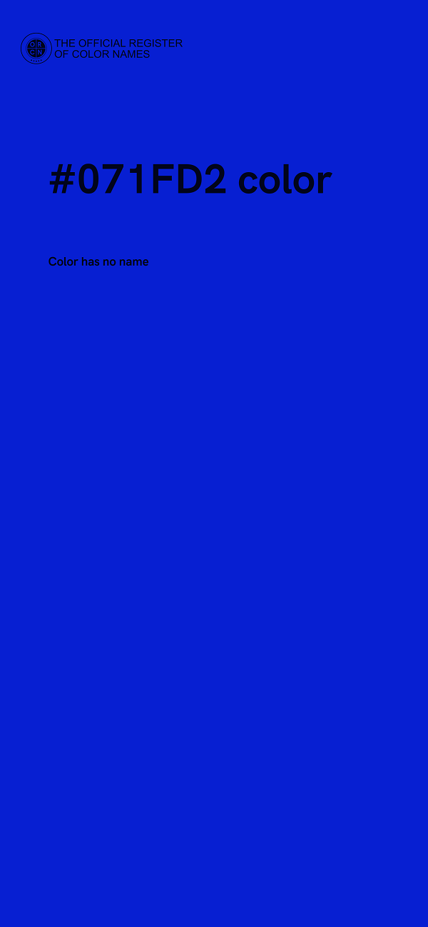 #071FD2 color image