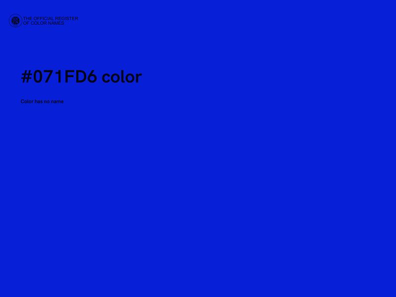#071FD6 color image