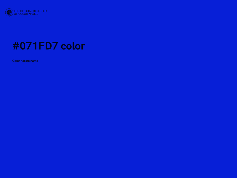 #071FD7 color image
