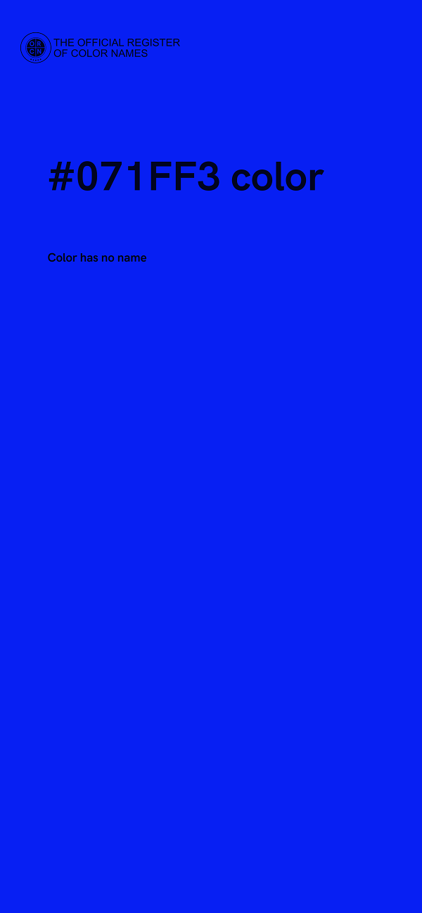 #071FF3 color image