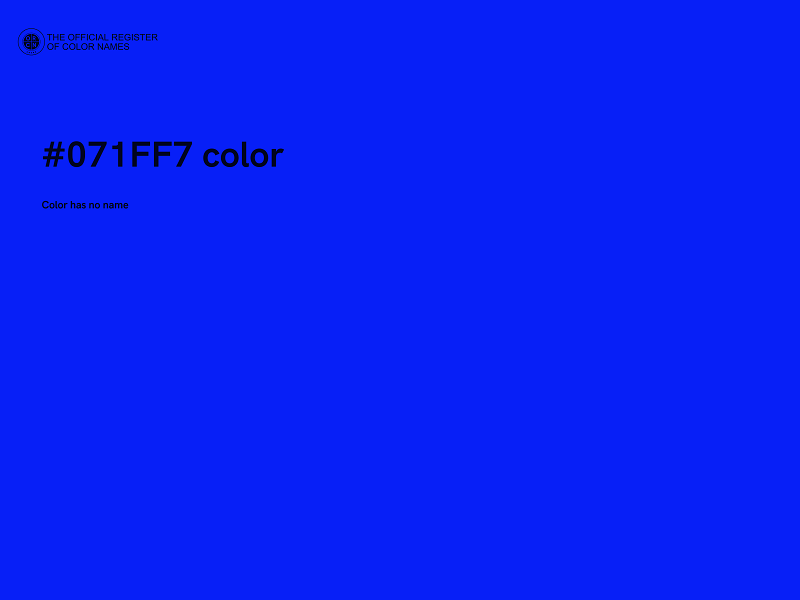 #071FF7 color image