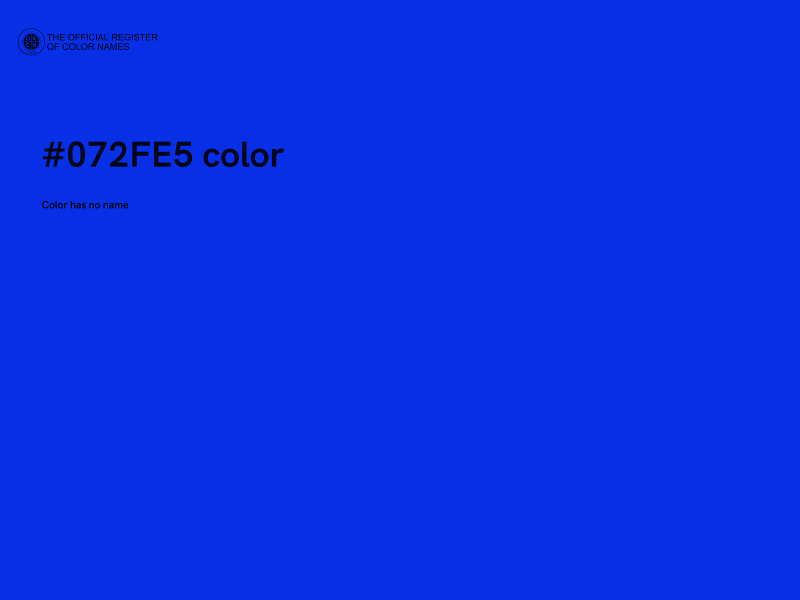 #072FE5 color image