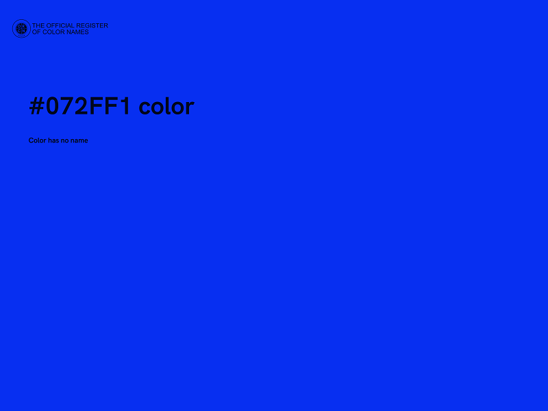 #072FF1 color image