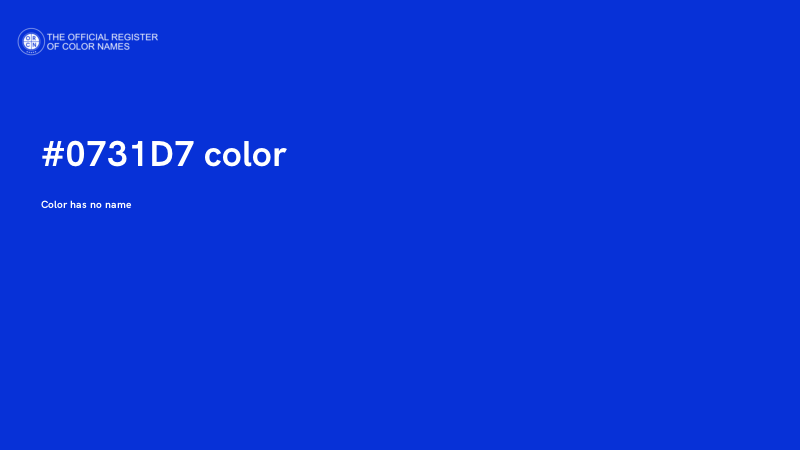 #0731D7 color image