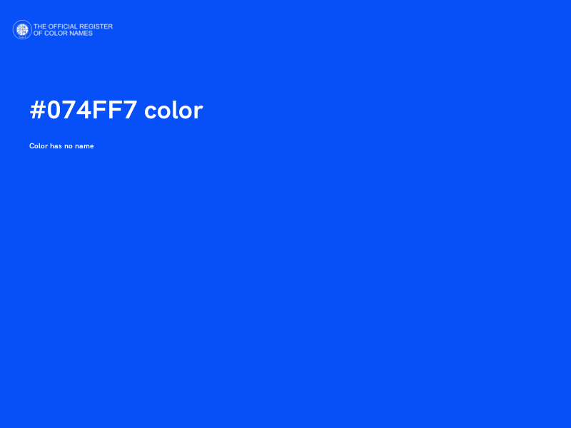 #074FF7 color image