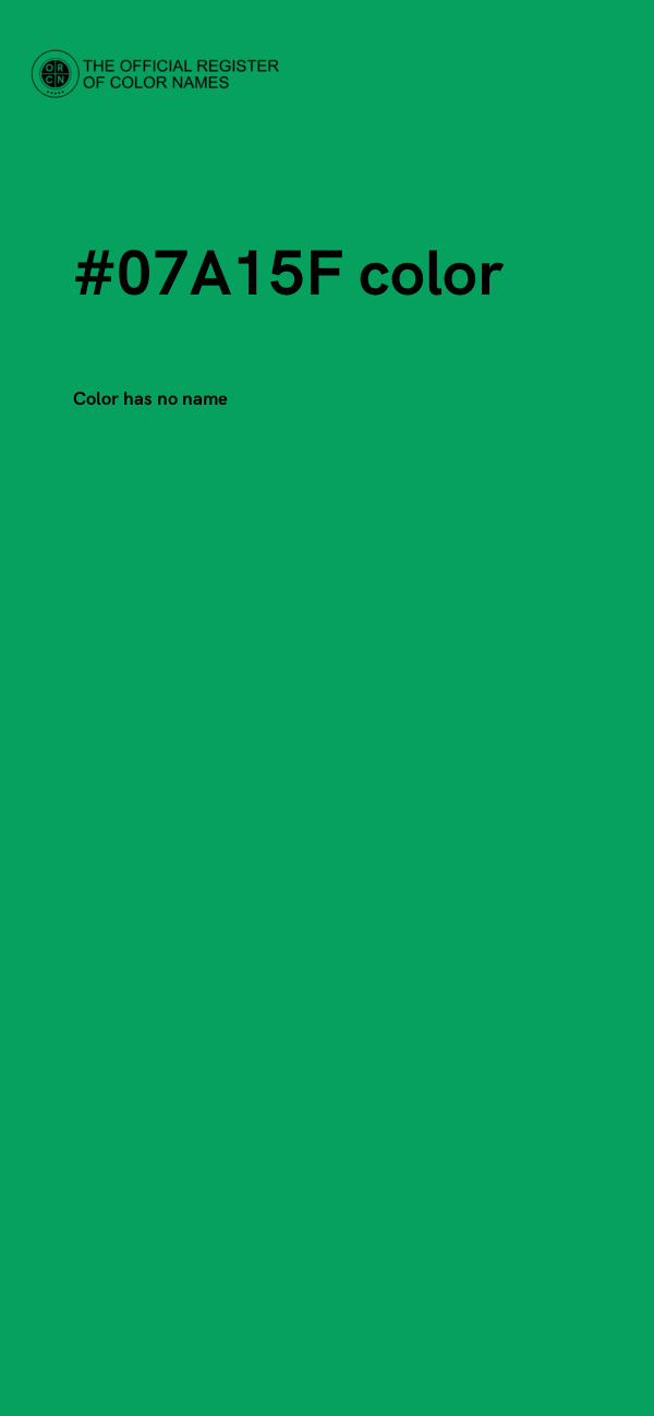 #07A15F color image