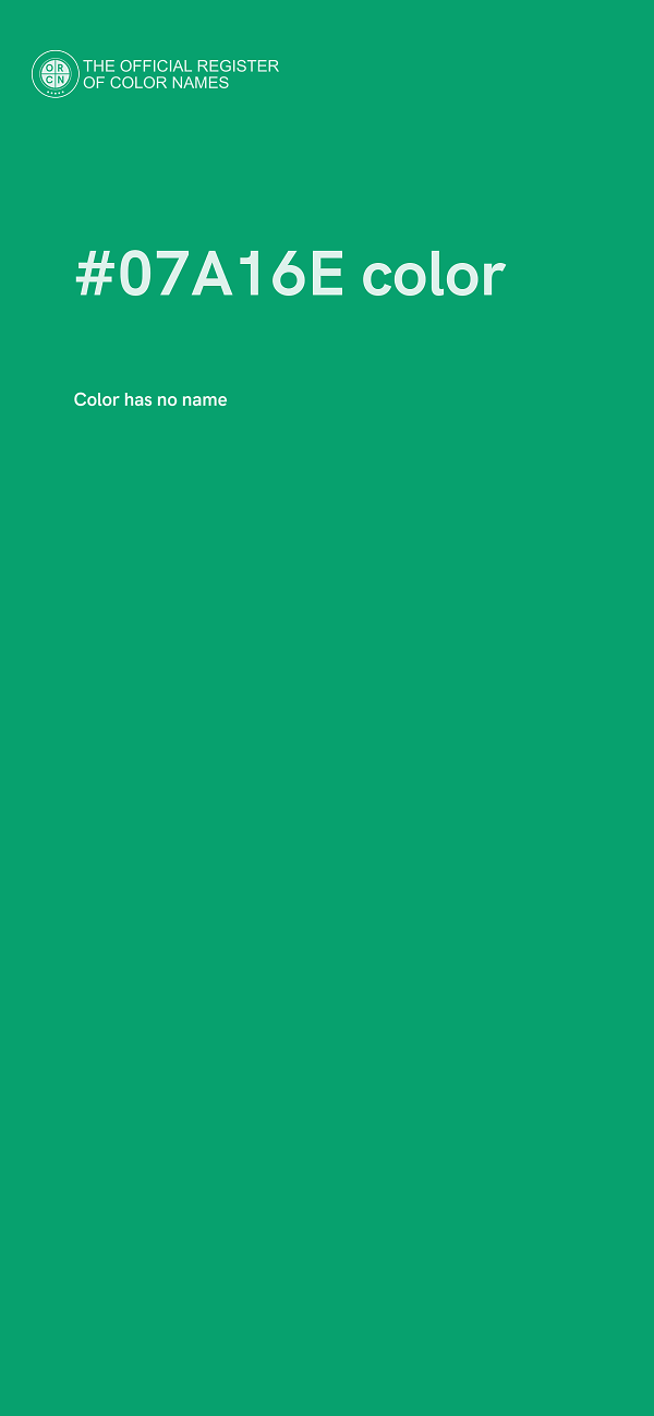 #07A16E color image