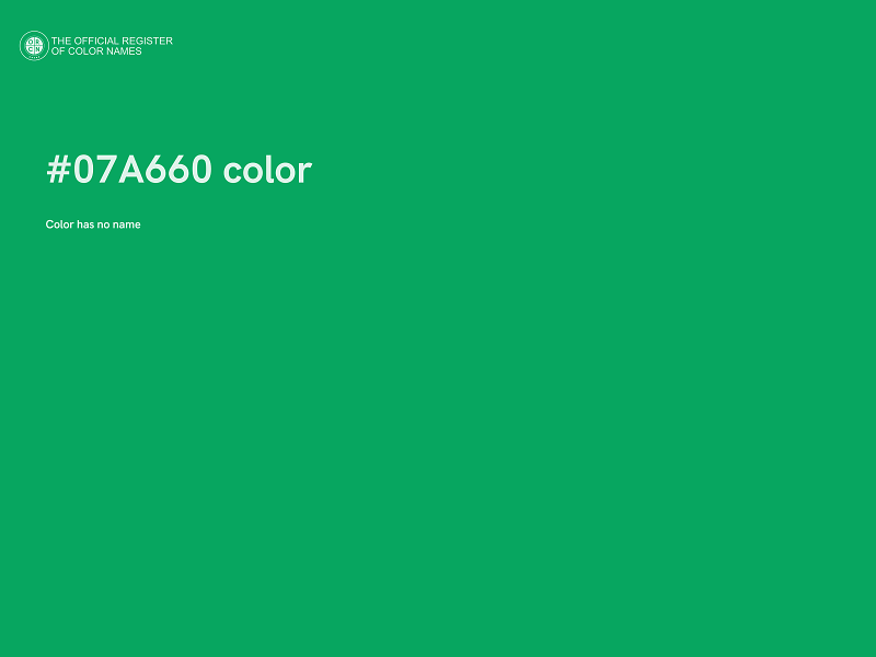 #07A660 color image