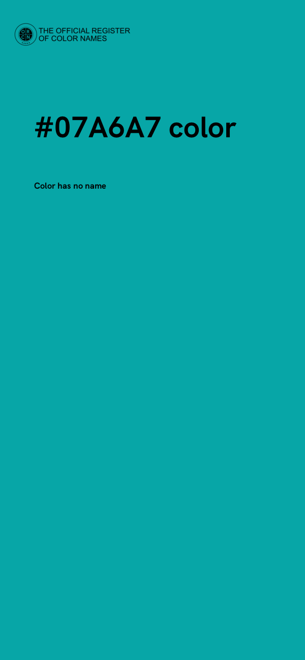 #07A6A7 color image