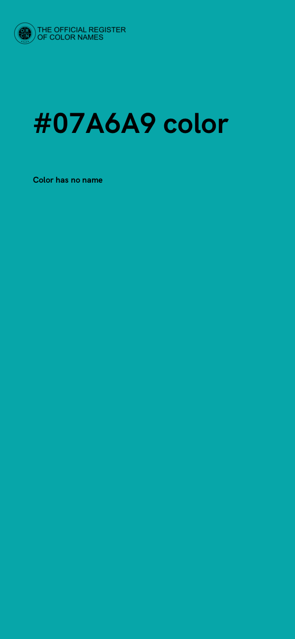 #07A6A9 color image