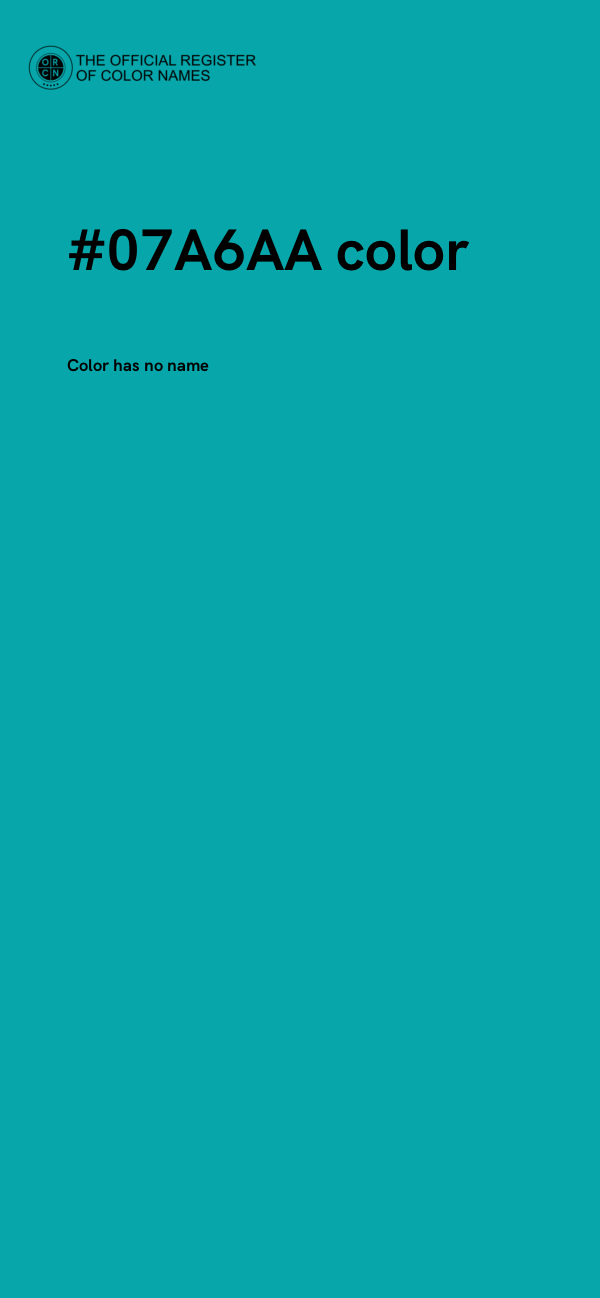 #07A6AA color image