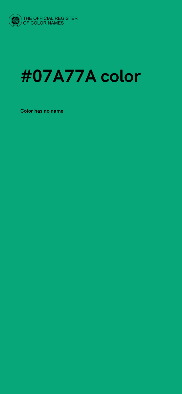 #07A77A color image