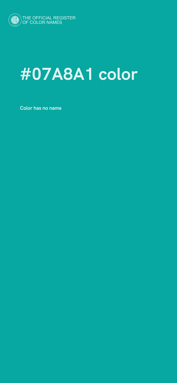 #07A8A1 color image