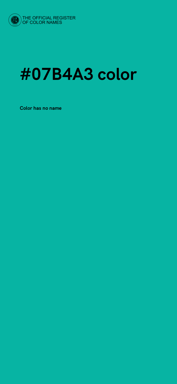 #07B4A3 color image