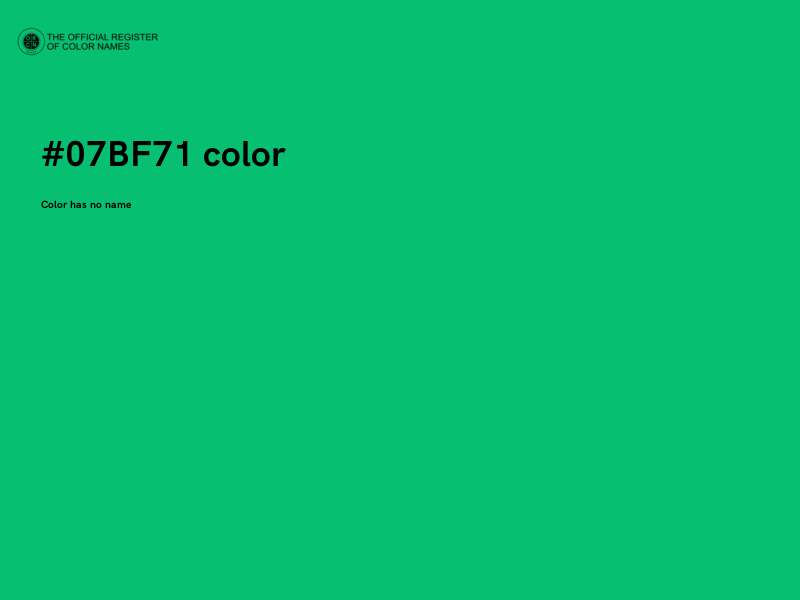 #07BF71 color image