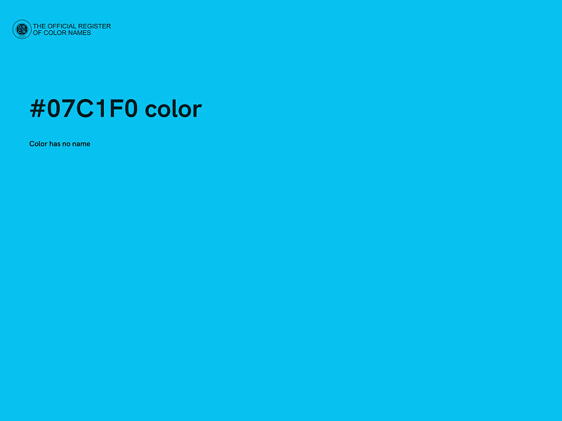 #07C1F0 color image