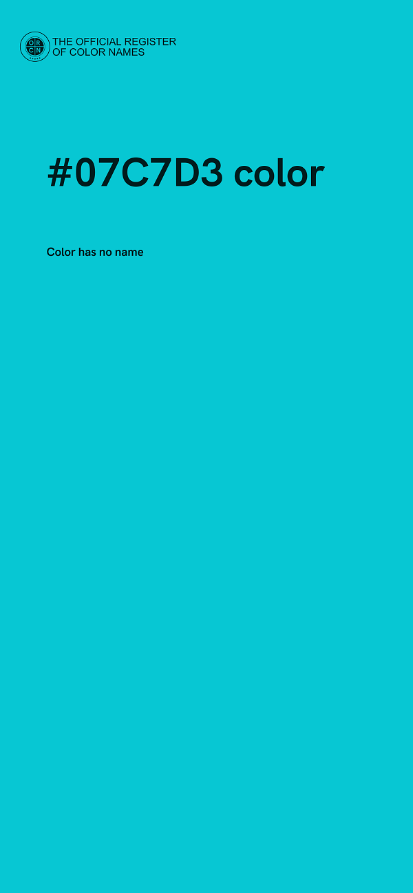 #07C7D3 color image