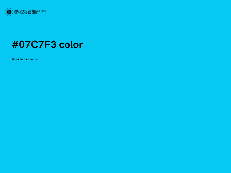 #07C7F3 color image