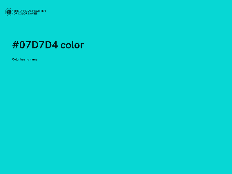 #07D7D4 color image
