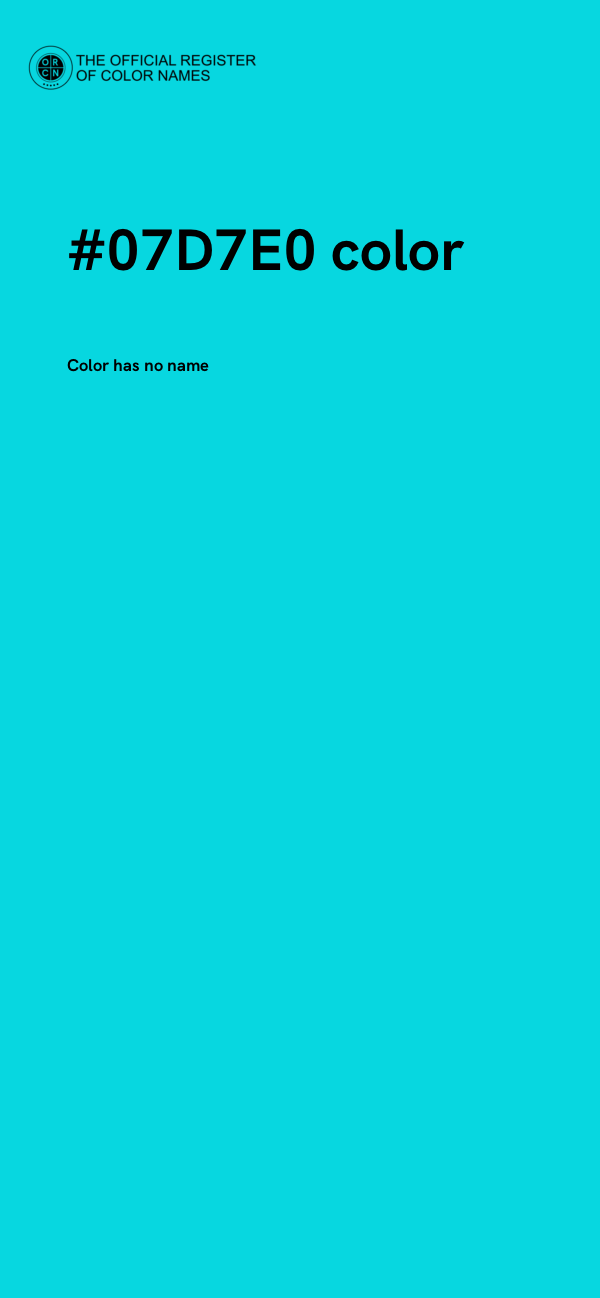#07D7E0 color image