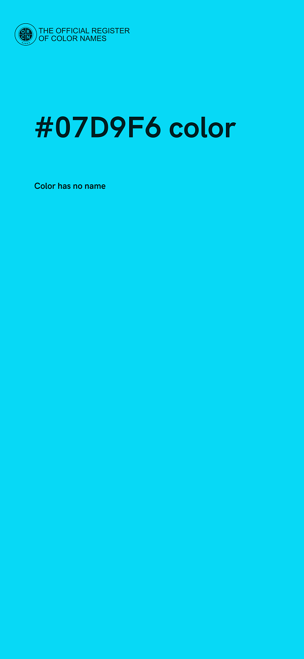 #07D9F6 color image