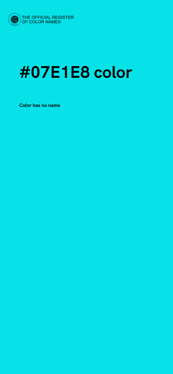 #07E1E8 color image