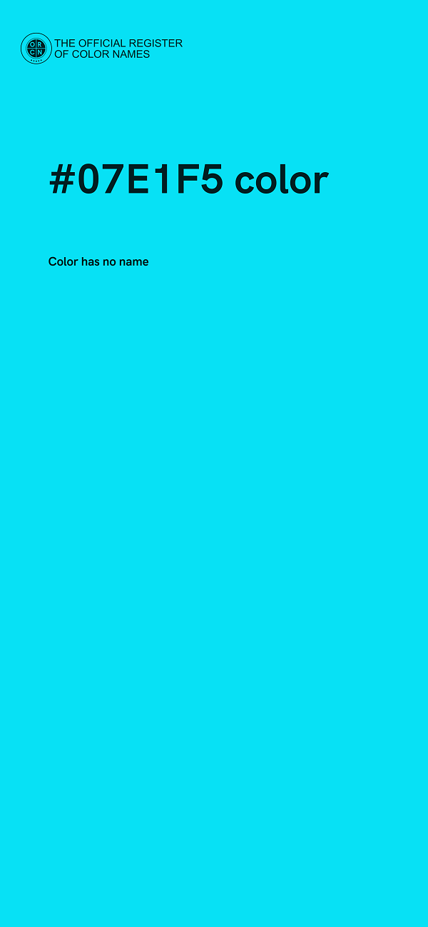 #07E1F5 color image