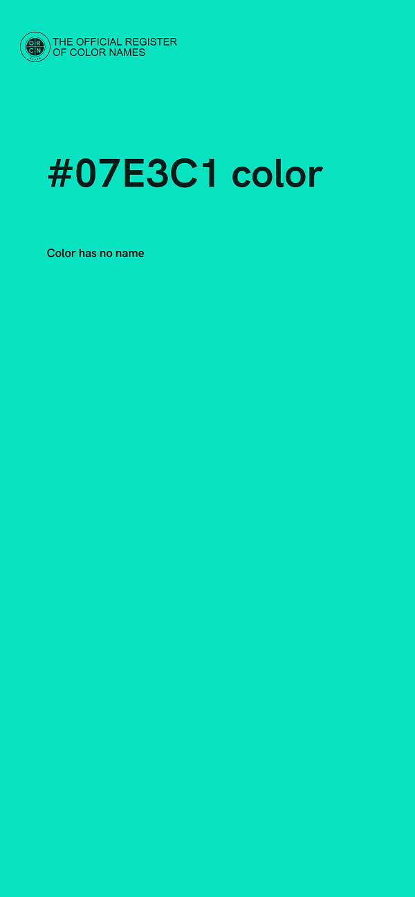 #07E3C1 color image