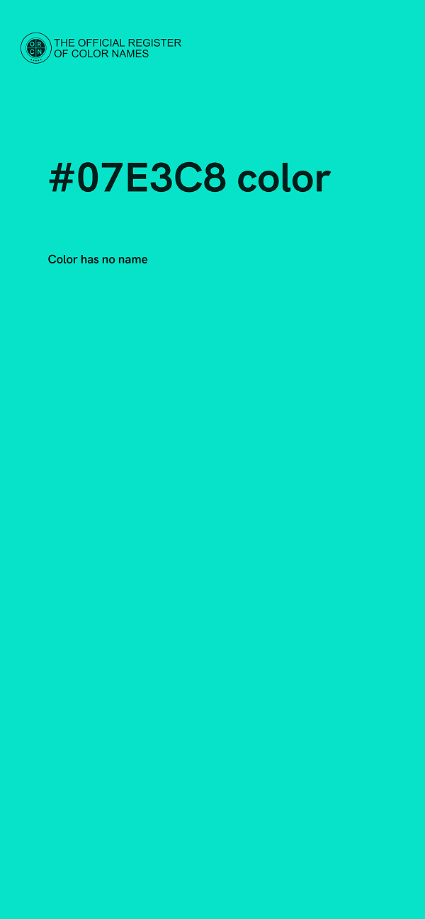 #07E3C8 color image