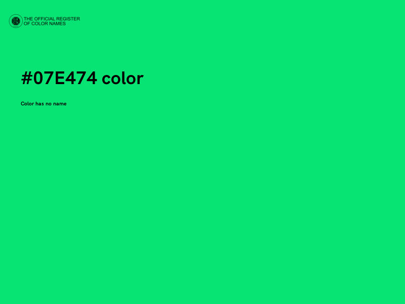 #07E474 color image
