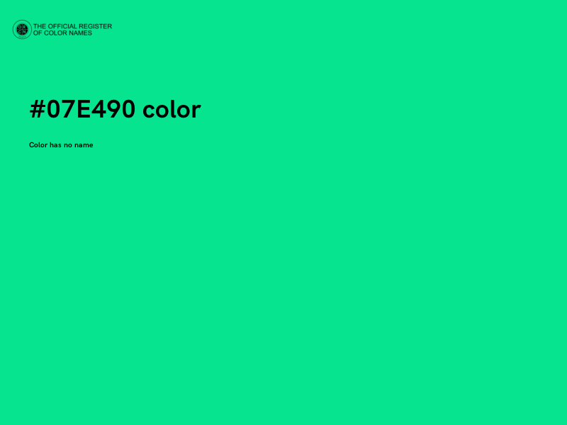 #07E490 color image