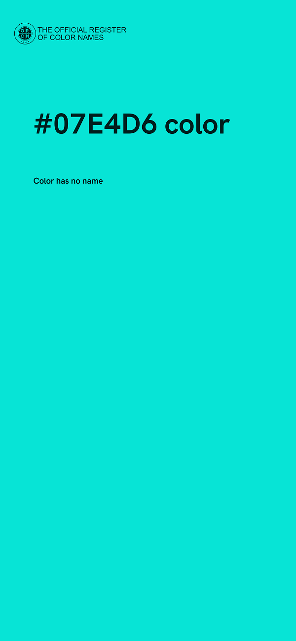 #07E4D6 color image