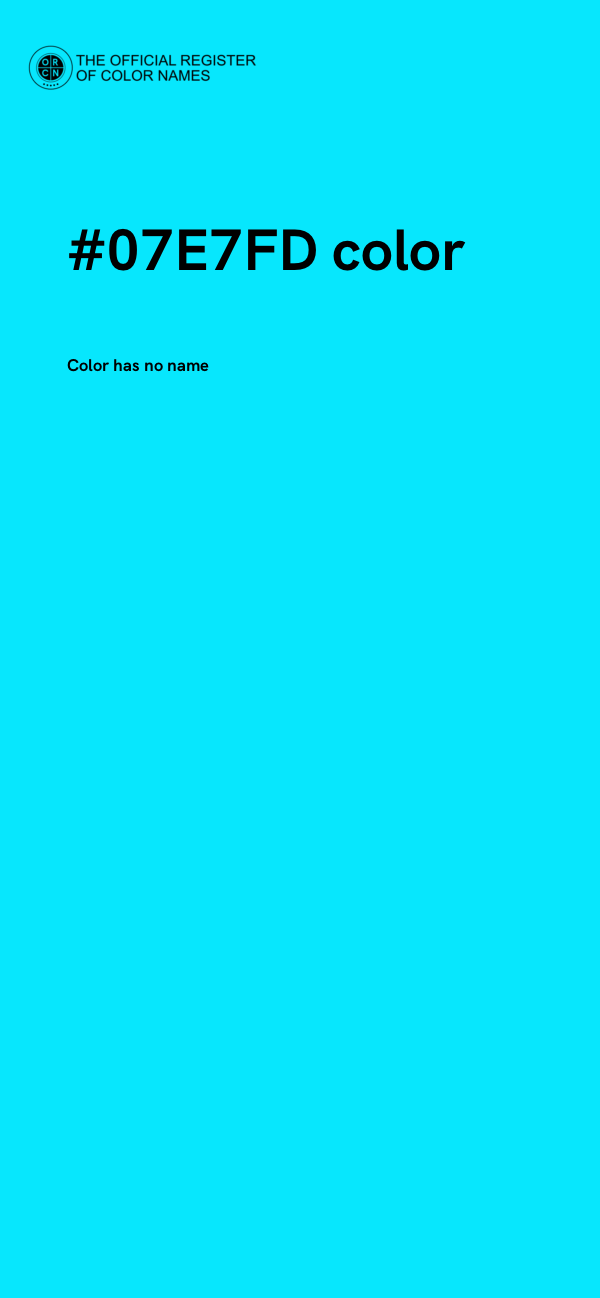 #07E7FD color image