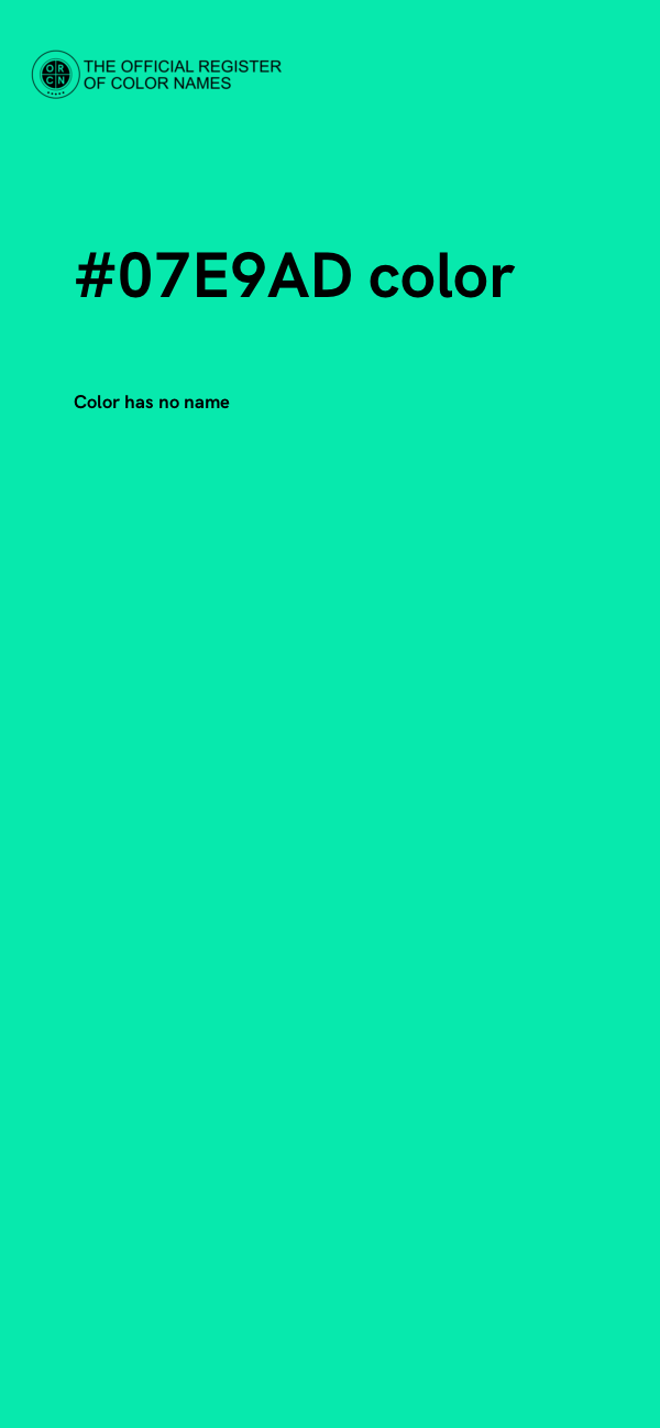 #07E9AD color image