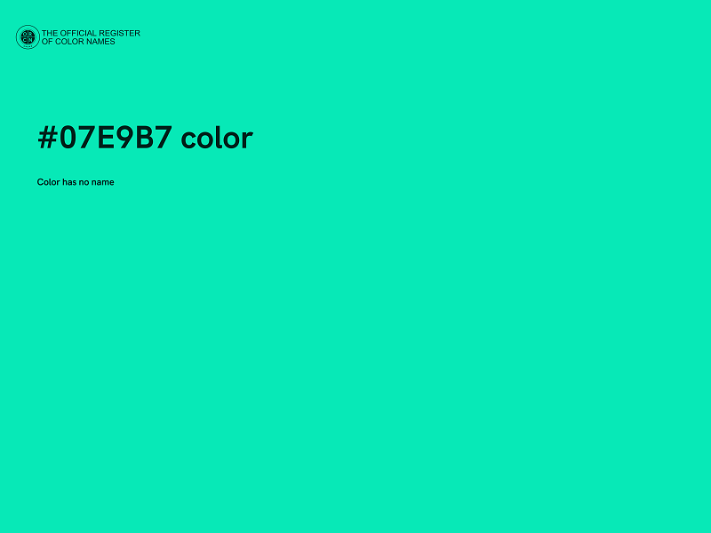 #07E9B7 color image