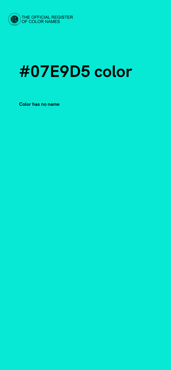 #07E9D5 color image