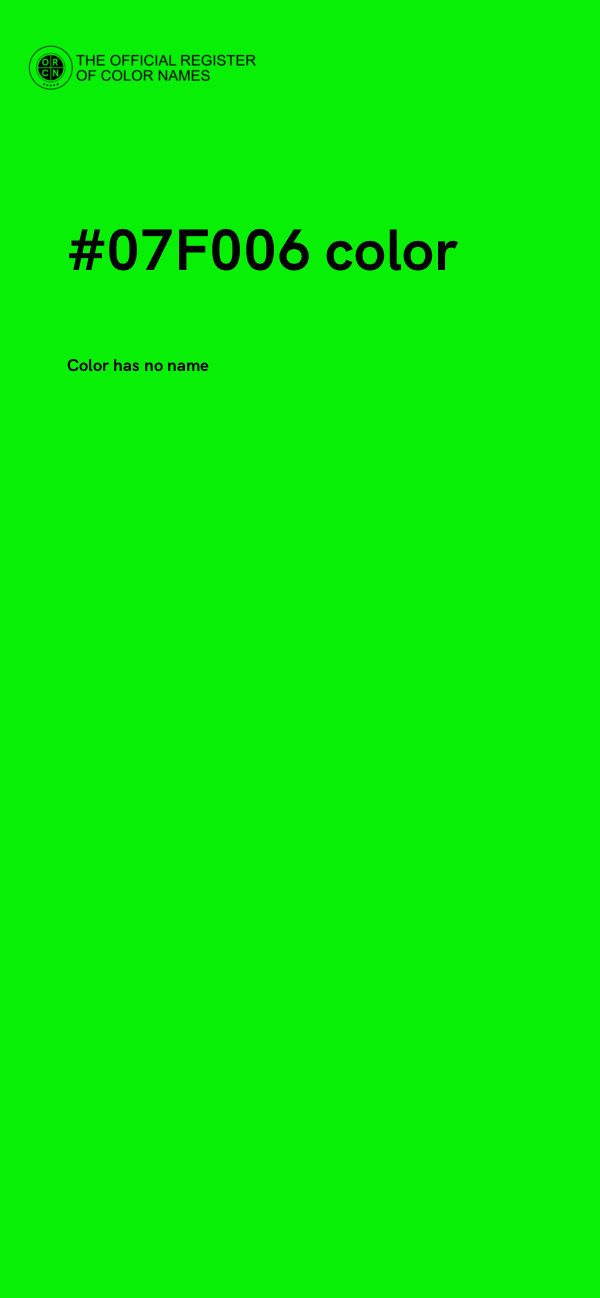 #07F006 color image