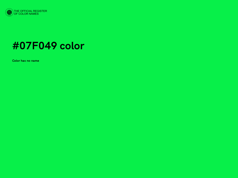 #07F049 color image