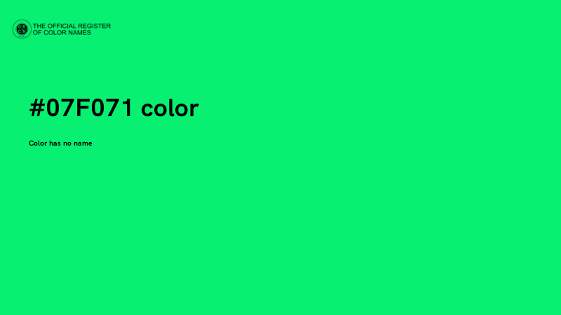 #07F071 color image