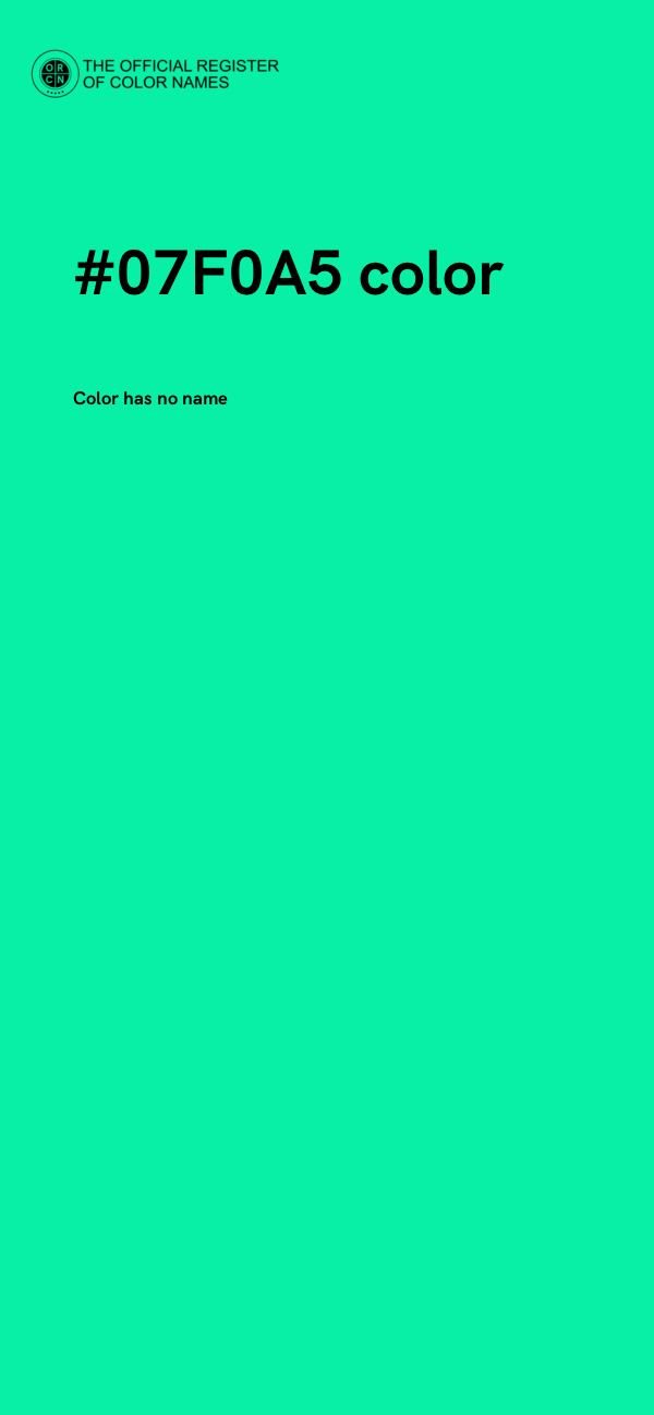 #07F0A5 color image
