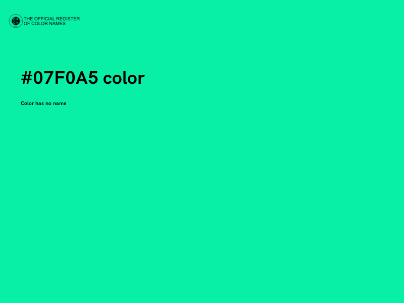 #07F0A5 color image