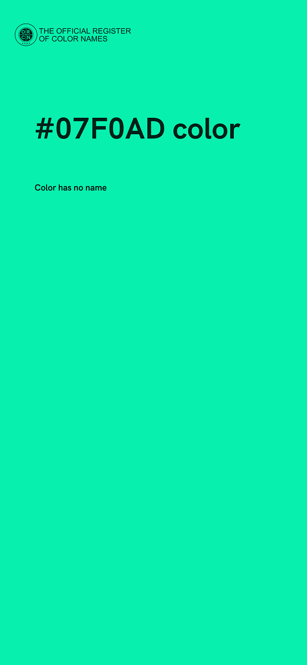 #07F0AD color image